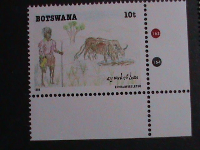 BOTSWANA STAMP 1989 SC#460-3   CHILDREN DRAWINGS MNH STAMP SET   RARE;