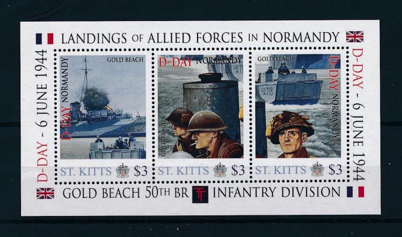 [81028] St. Kitts 2011 Second World war D-day Invasion Normandy Sheet MNH