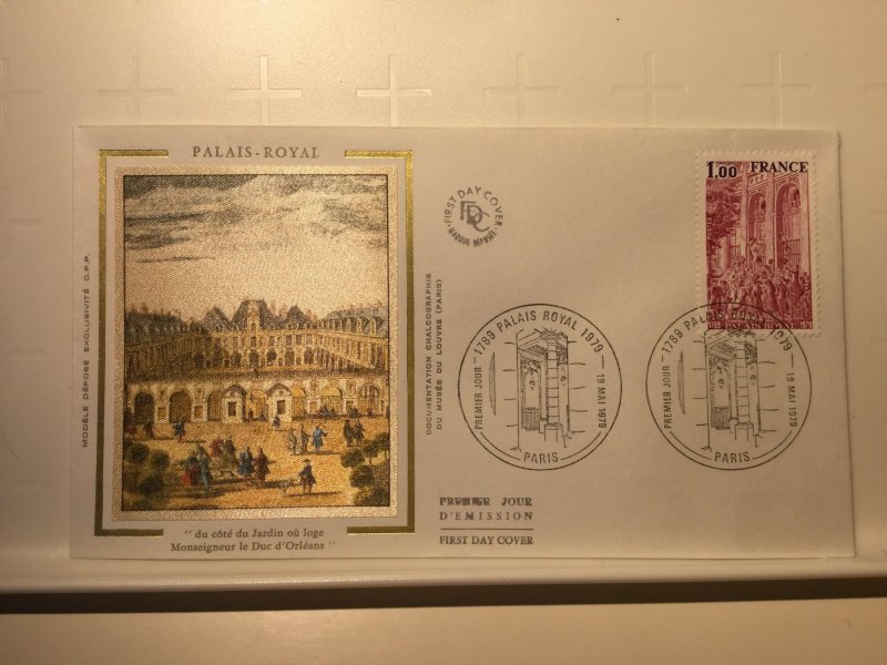 France Colorano silk FDC, 19 mai 1979, Palais royal 1789-1979, Paris