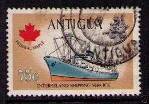 ANTIGUA Sc# 254a USED FVF S.S. Federal Maple Leaf Ship