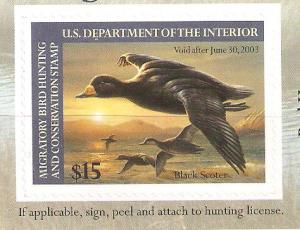 Duck Stamp RW 69A   2002 - 2003 Black Scoter