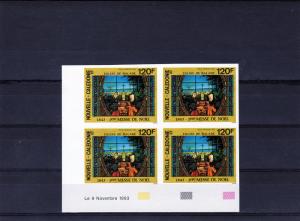 New Caledonia 1993 Christmas Block of 4 Imperforated C256 