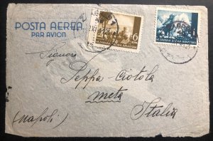 1942 Zagreb Croatia Germany State Front Airmail Cover To Meta Italy