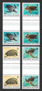 SOLOMON ISLANDS Sc#489-492 Complete Gutter Pair Set Mint Never Hinged