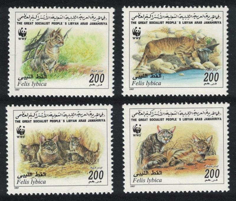 Libya WWF African Wild Cat 4v SG#2654-2657 MI#2496-2499 SC#1594a-d