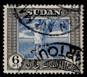 SUDAN GVI SG135, 6p blue & black, FINE USED.