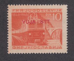 Yugoslavia, Trieste Sc 20 MLH. 1950 carmine ovpt on 10d stamp of Yugoslavia, VF