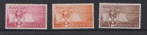 Indonesia  #457-459  MH  1958  Thomas cup