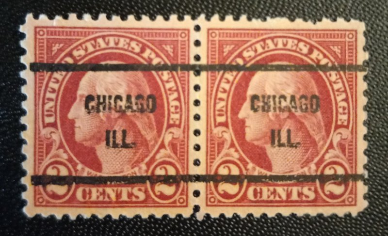 US Sc #634 Precancel Vert. Pair Very Fine