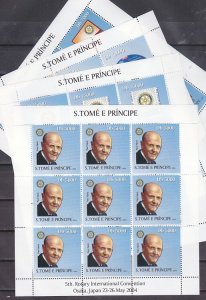 St. Thomas, 2004 issue. Rotary Convention with Paul Harris. Sheets of 9.