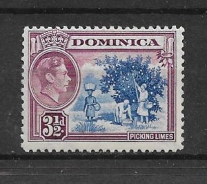 1947 Dominica 103 3½d Picking Limes MNH