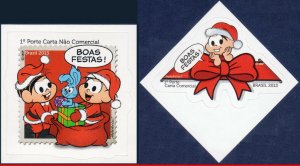 3261-62 BRAZIL 2013 CHRISTMAS, CHARACTER OF COMICS, MONICA'S TEAM, SET MNH