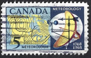 Canada #479 5¢ Meteorology (1968). Used.