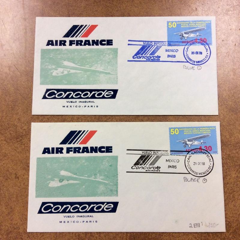 CONCORDE Air France FFC Mexico to PARIS 1978 2 covers