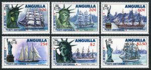 Anguilla 657-662, MNH. Statue of Liberty. Ships, 1985