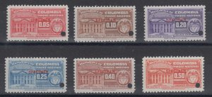 Colombia ca.1955 National Tax, 11mm red SPECIMEN ovpt & Security Punch, VF, MNH