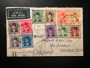 1945 Registered Egypt Airmail Cover Abbasia Barracks to London England