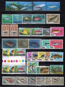 Fish Stamp Collection All MNH Marine Life Sharks Marlin ZAYIX 0324S0061