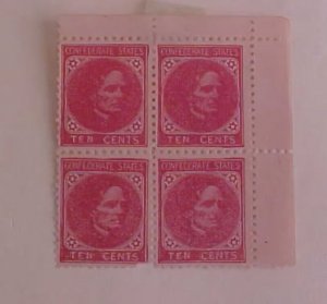 CONFEDERATE  #6 BLOCK IN RED TEN CENTS  ESSAYS MINT NO GUM  FACIMILIE