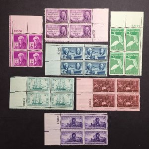 US, 945-952, COMPLETE YEAR 1947, MINT NH, VF, PLATE BLOCKS