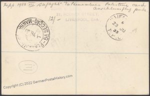 British Israel Palestine 1933 Zeppelin 3rd SAF Si219 Cover UNLISTED Frank 109235