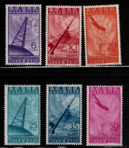 Italy Scott C116-121  MNH** airmail set, 50th Anniversary of Radio