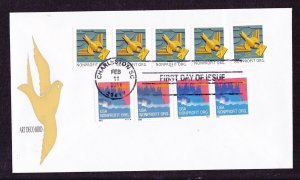 FDC PNC 5c Art Deco Bird P1111 US 4495 combo 5c Sea Coast P2222 and P3333