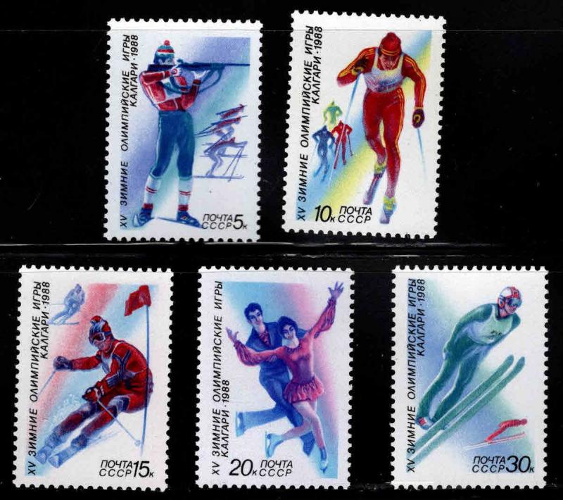 Russia Scott 5627-5631 MNH** 1988 Winter Olympic set