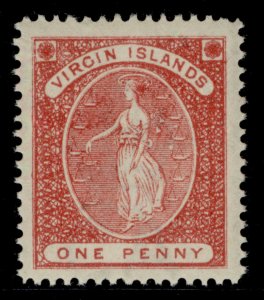 BRITISH VIRGIN ISLANDS QV SG33, 1d rose-red, LH MINT. 