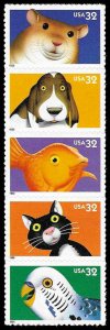 PCBstamps  US #3230/3234a Strip $1.60(5x32c)Bright Eyes, MNH, (14)