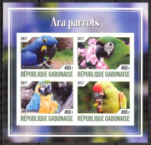 Gabon Gabonaise 2017 Birds Parrots II Sheet Imperf. MNH Cinderella