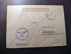 1943 Censored Germany Official Mail Cover to Halle Saale