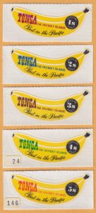 TONGA O11 - O15 OFFICIAL BANANA STAMPS  MINT NEVER HINGED