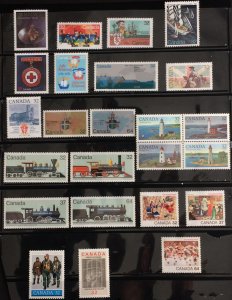 CANADA 1984 Complete Comm. Set MNH #1009-1044 + 1039a (36 stamps + souv. sheet)