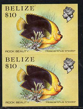 Belize 1984-88 Rock Beauty $10 def in unmounted mint impe...