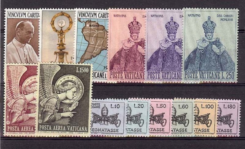 1968 Vatican City - Sc# 461-466,  C53-C54 - Complete year set - MNH **