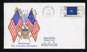 US 1662 American Bicentennial -  Wisconsin UA Al Tag Boerger cachet FDC 