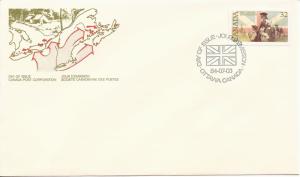 1984 Canada FDC Sc 1028 - United Empire Loyalists - Loyalists and British Flag