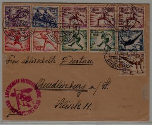 Germany Zeppelin cover Olympiafahrt folded 1.8.36