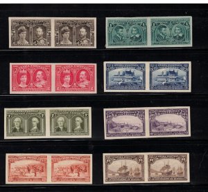 Canada #96a - #103a Extra Fine Mint Imperf Pair Full Set Of Eight Full OG Hinged