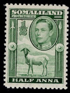 SOMALILAND PROTECTORATE GVI SG93, ½a green, M MINT.