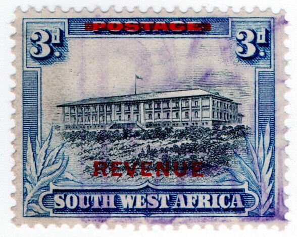 (I.B) South-West Africa Revenue : Duty Stamp 3d