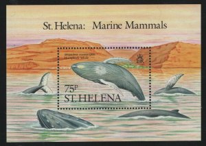 St Helena 1987 75p Humpback Whale S/S Sc# 487 NH
