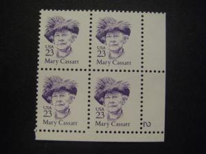 Scott 2181b, 23c Mary Cassatt, PB4 #2 LR, MNH Great Americans Beauty