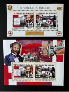 Burundi 2014 / 2015 Mi. 3538 - 3539 Bl. 535 - 536 Henri Dunant Red Cross-