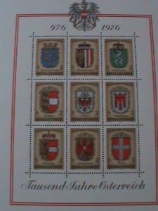 ​AUSTRIA-1976-SC#1042-AUSTRIAN PROVINCES-COATS OF ARMS-:MNH SHEET VERY FINE