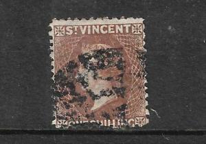 ST VINCENT 1869  1/-  BROWN  QV FU  SG 14 