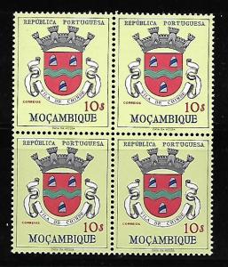 MOZAMBIQUE 421 MNH COAT OF ARMS BLOCK OF 4