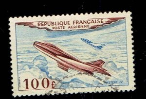 FRANCE SCOTT#987 1954 DASSAULT MYSTERE IV 100F - USED