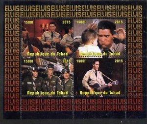 CHAD - 2015 - Elvis Presley - Perf 4v Sheet #1 - MNH - Private Issue